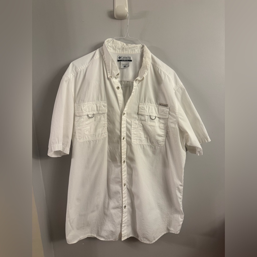 Columbia Men’s PFG-Style Short Sleeve Fishing Shirt – White – XL